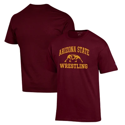 Men's Champion Maroon Arizona State Sun Devils Wrestling Icon T-Shirt