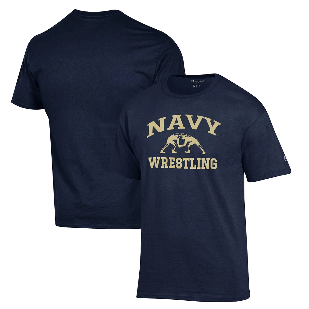 Men's Champion Navy Midshipmen Wrestling Icon T-Shirt