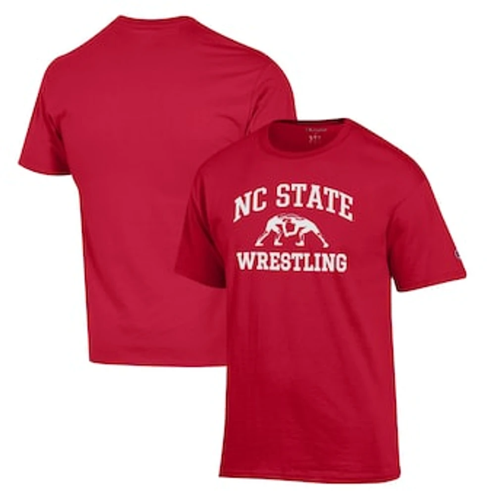 Men's Champion Red NC State Wolfpack Wrestling Icon T-Shirt