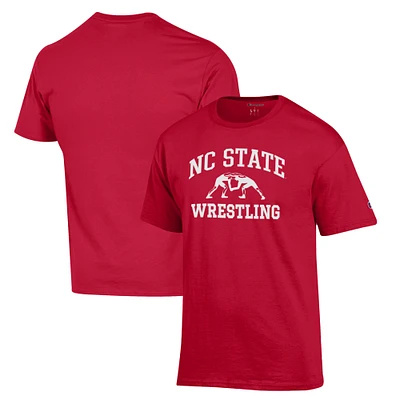 Men's Champion Red NC State Wolfpack Wrestling Icon T-Shirt