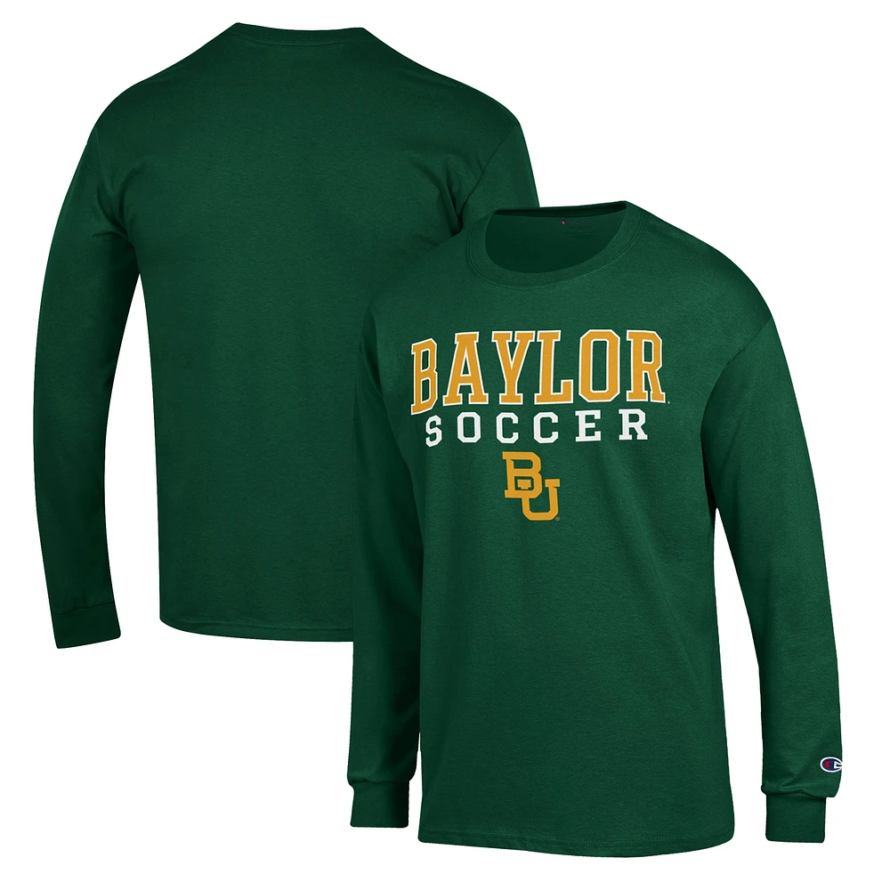 Men's Champion Baylor Bears Soccer Stack Logo Long Sleeve T-Shirt
