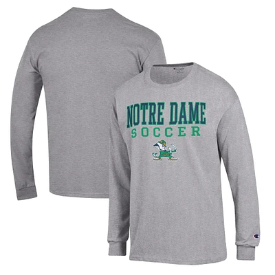 Men's Champion Notre Dame Fighting Irish Soccer Stack Logo Long Sleeve T-Shirt