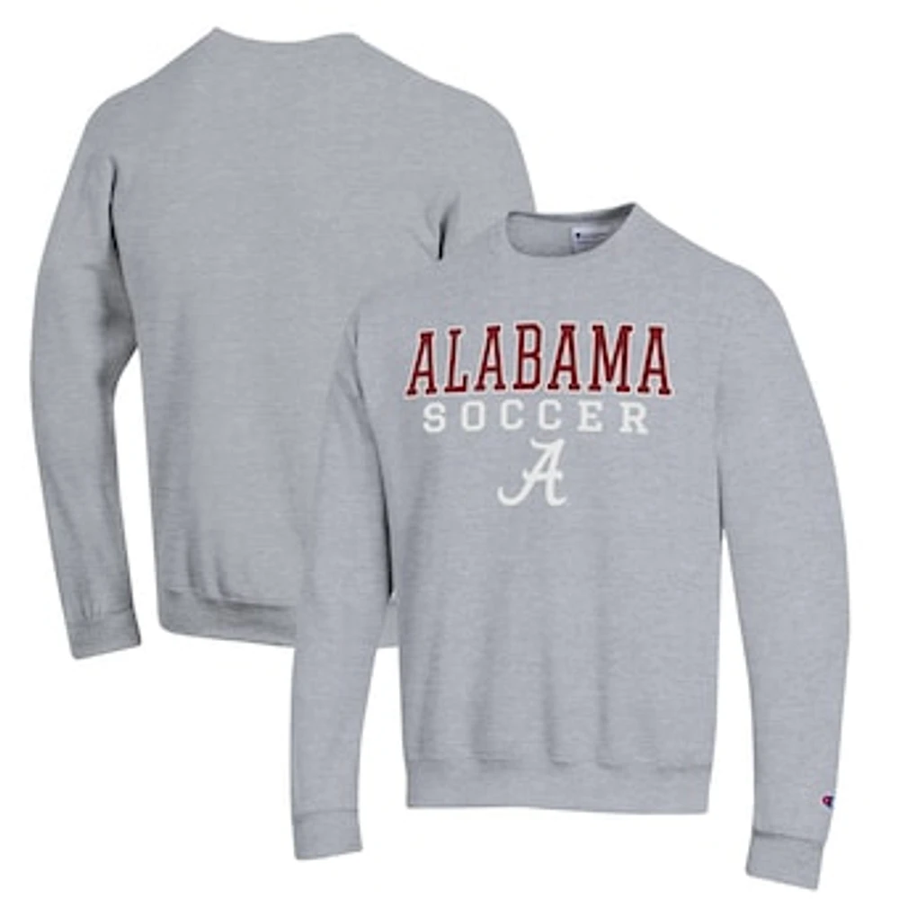 Men's Champion Gray Alabama Crimson Tide Soccer Stack Logo Powerblend Pullover Sweatshirt