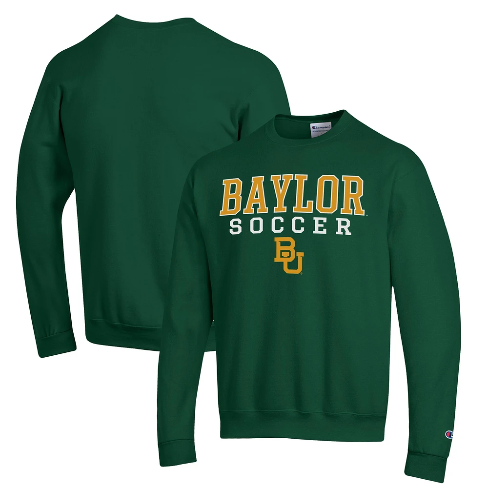 Men's Champion Baylor Bears Soccer Stack Logo Powerblend Pullover Sweatshirt