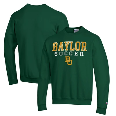 Men's Champion Baylor Bears Soccer Stack Logo Powerblend Pullover Sweatshirt