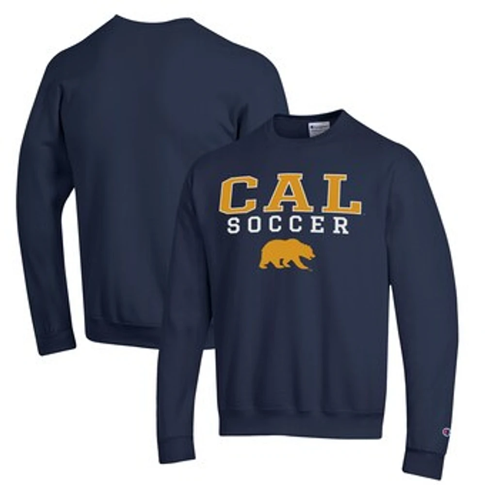 Men's Champion Navy Cal Bears Soccer Stack Logo Powerblend Pullover Sweatshirt