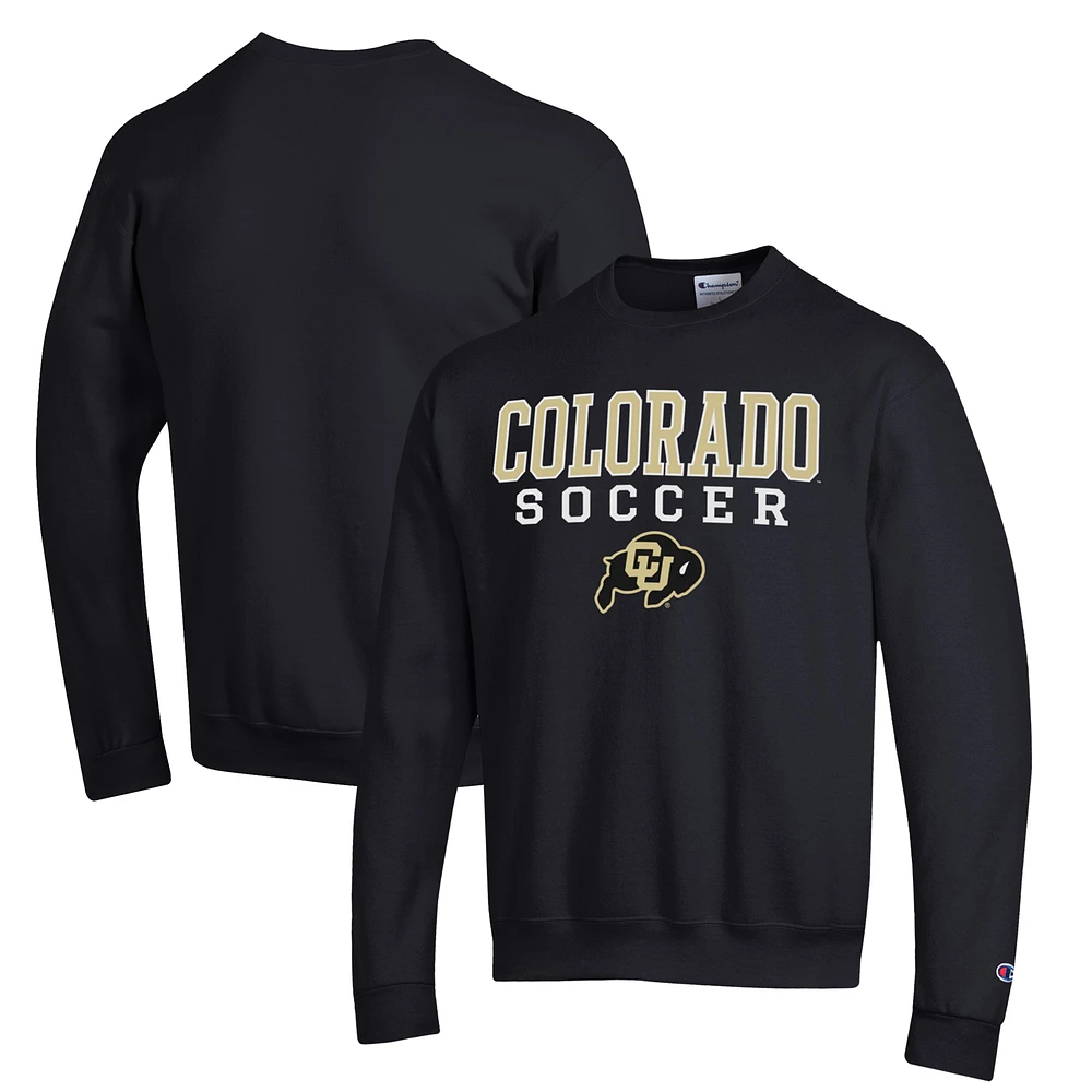 Men's Champion Colorado Buffaloes Soccer Stack Logo Powerblend Pullover Sweatshirt