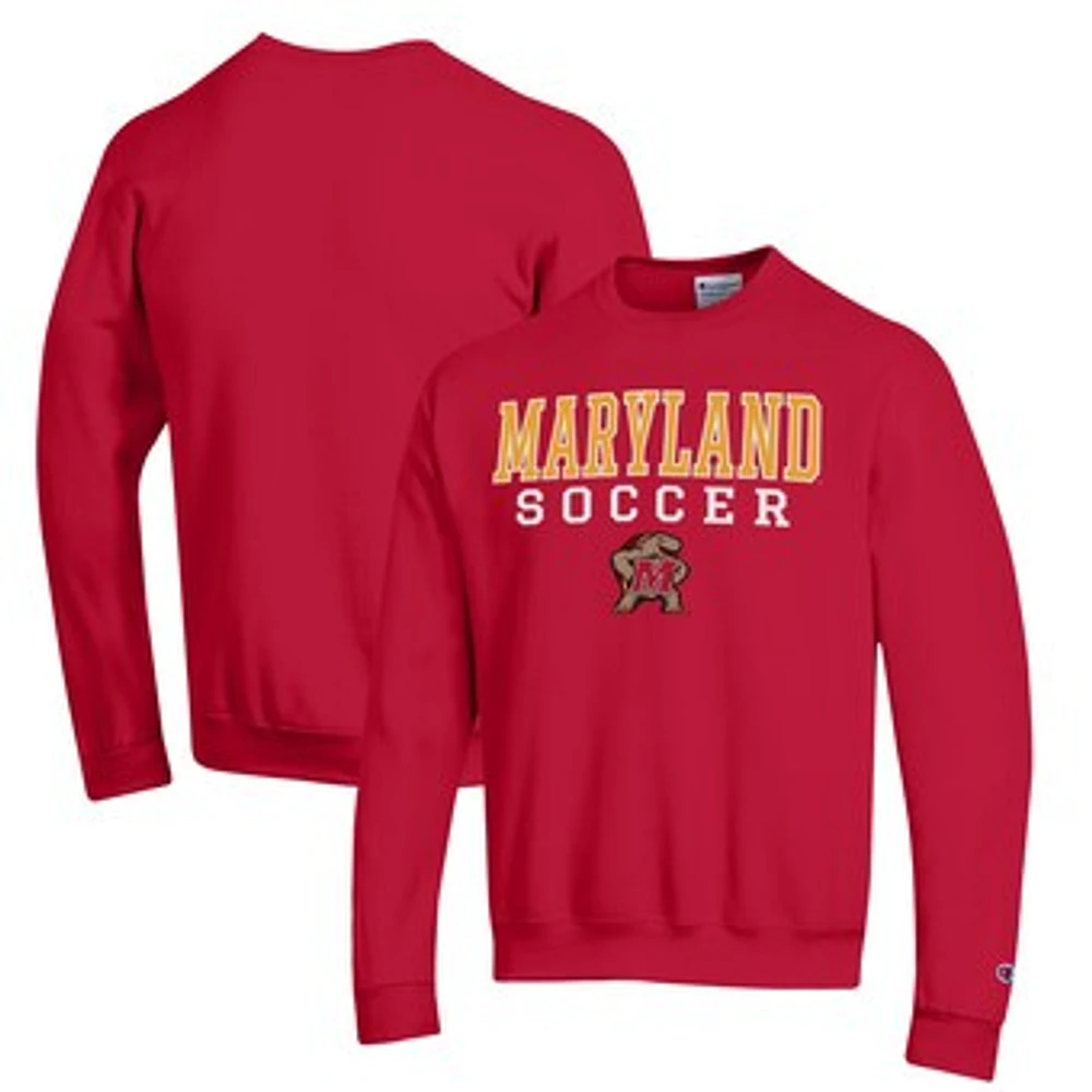 Men's Champion Maryland Terrapins Soccer Stack Logo Powerblend Pullover Sweatshirt