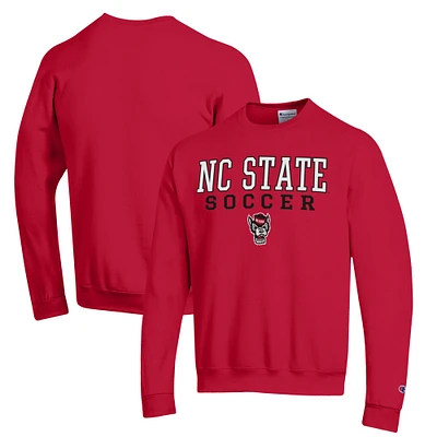Men's Champion NC State Wolfpack Soccer Stack Logo Powerblend Pullover Sweatshirt