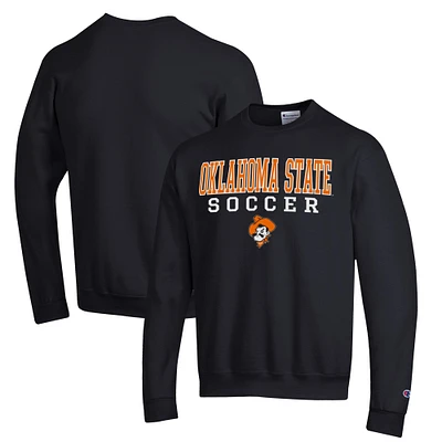 Men's Champion Oklahoma State Cowboys Soccer Stack Logo Powerblend Pullover Sweatshirt