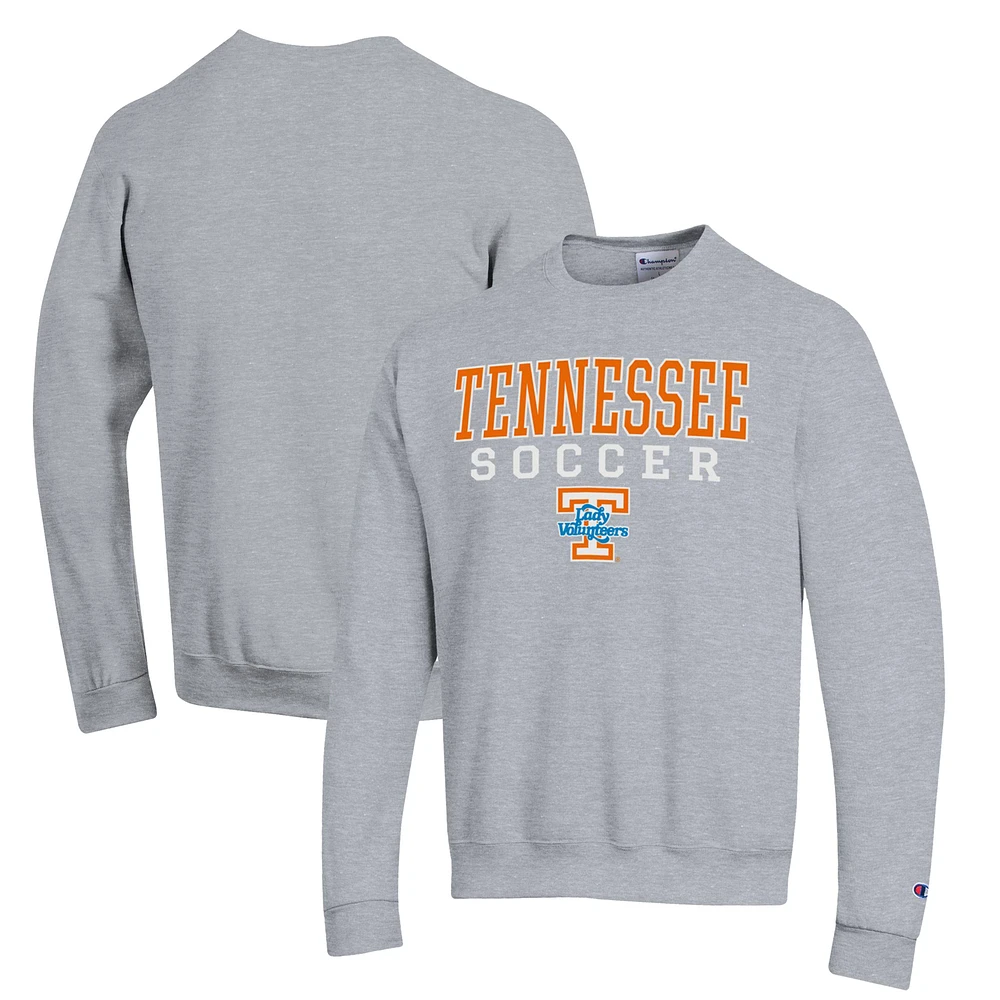 Men's Champion Gray Tennessee Volunteers Soccer Stack Logo Powerblend Pullover Sweatshirt
