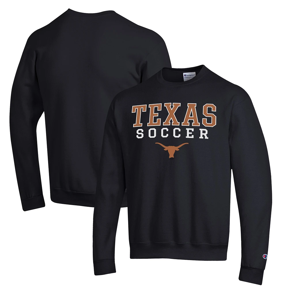 Men's Champion Texas Longhorns Soccer Stack Logo Powerblend Pullover Sweatshirt