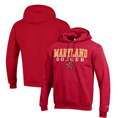 Men's Champion Maryland Terrapins Soccer Stack Logo Powerblend Pullover Hoodie