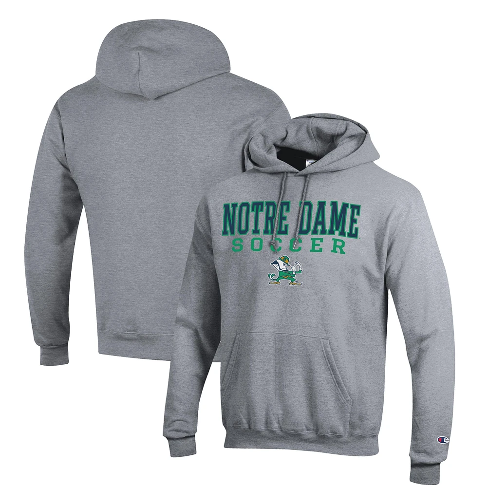 Men's Champion Notre Dame Fighting Irish Soccer Stack Logo Powerblend Pullover Hoodie