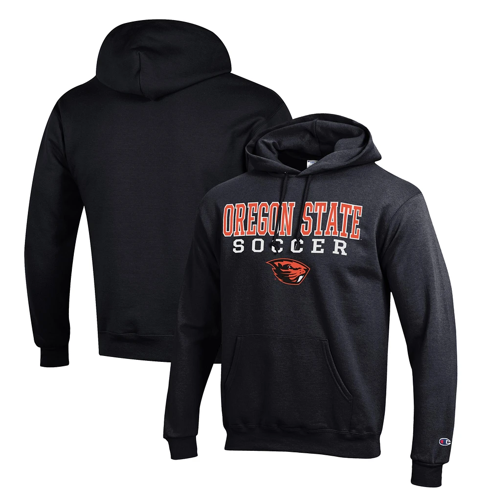 Men's Champion Oregon State Beavers Soccer Stack Logo Powerblend Pullover Hoodie