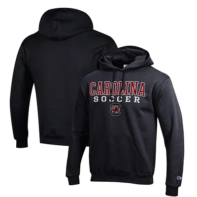 Men's Champion South Carolina Gamecocks Soccer Stack Logo Powerblend Pullover Hoodie