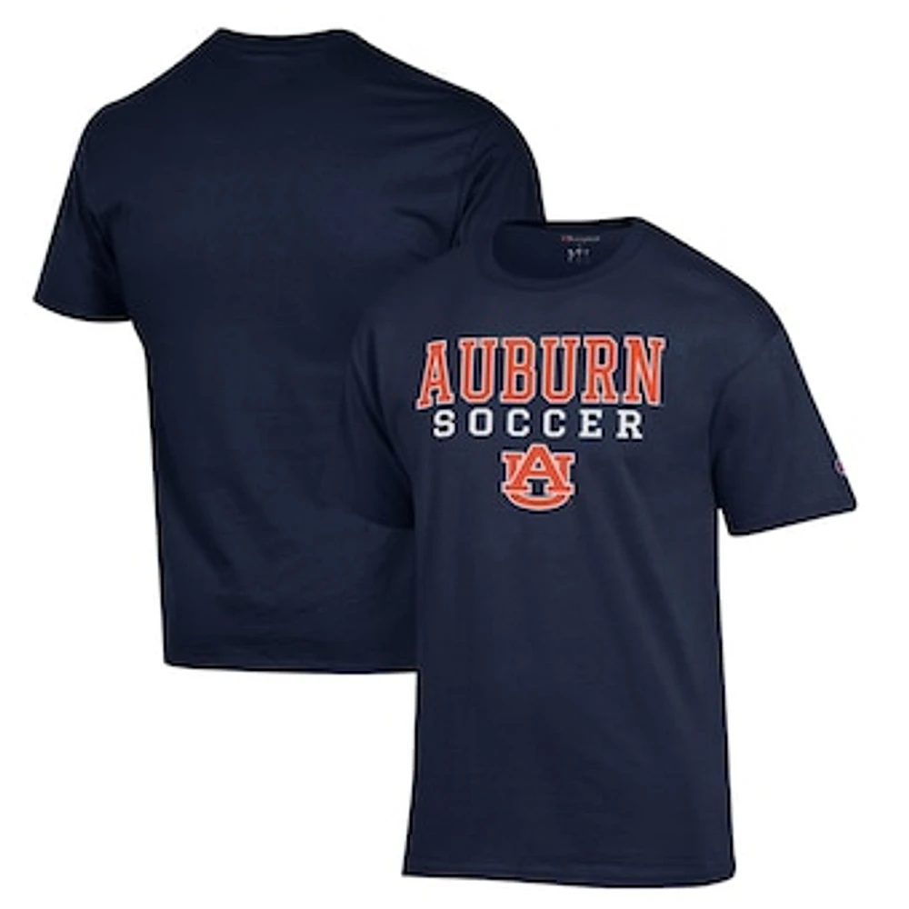 Men's Champion Navy Auburn Tigers Soccer Stack Logo T-Shirt