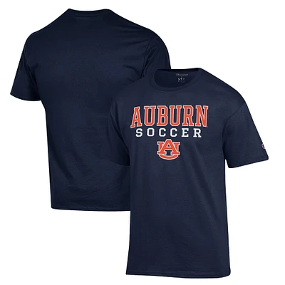 Men's Champion Navy Auburn Tigers Soccer Stack Logo T-Shirt