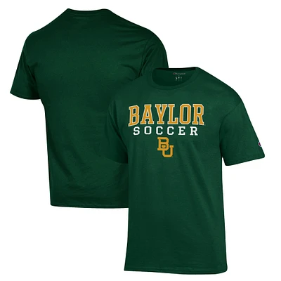 Men's Champion Green Baylor Bears Soccer Stack Logo T-Shirt