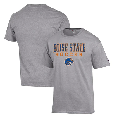 Men's Champion Gray Boise State Broncos Soccer Stack Logo T-Shirt
