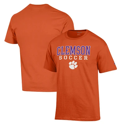 Men's Champion Orange Clemson Tigers Soccer Stack Logo T-Shirt