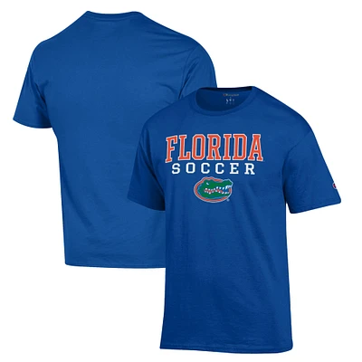 Men's Champion Royal Florida Gators Soccer Stack Logo T-Shirt