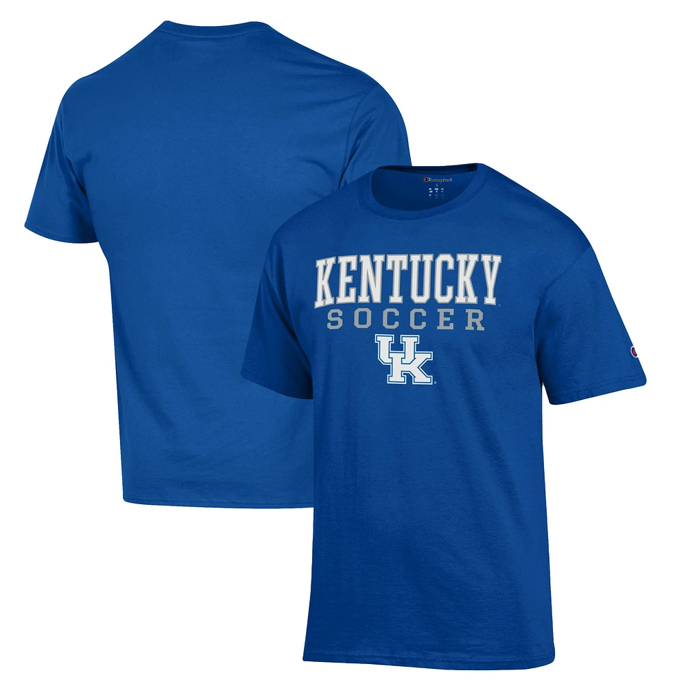 Men's Champion Royal Kentucky Wildcats Soccer Stack Logo T-Shirt