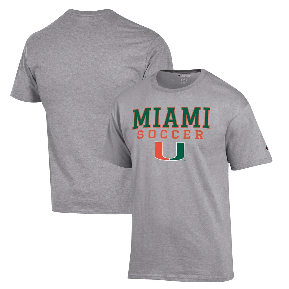Men's Champion Miami Hurricanes Soccer Stack Logo T-Shirt