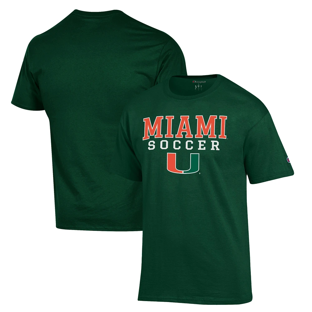 Men's Champion Miami Hurricanes Soccer Stack Logo T-Shirt