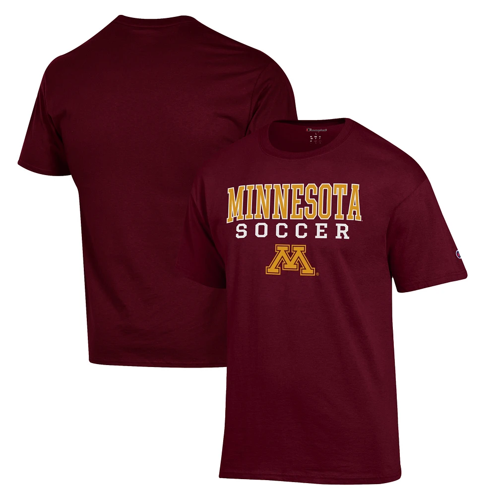 Men's Champion Maroon Minnesota Golden Gophers Soccer Stack Logo T-Shirt