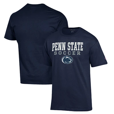 Men's Champion Navy Penn State Nittany Lions Soccer Stack Logo T-Shirt