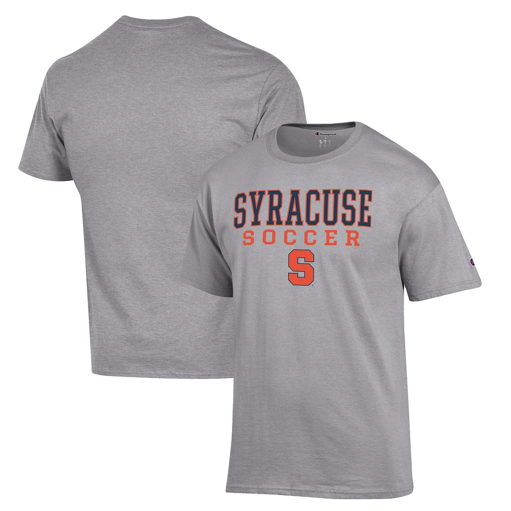 Men's Champion Gray Syracuse Orange Soccer Stack Logo T-Shirt