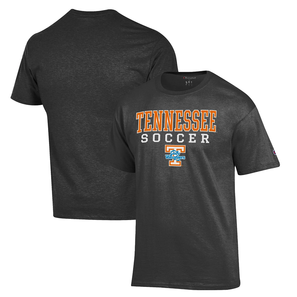 Men's Champion Charcoal Tennessee Volunteers Soccer Stack Logo T-Shirt