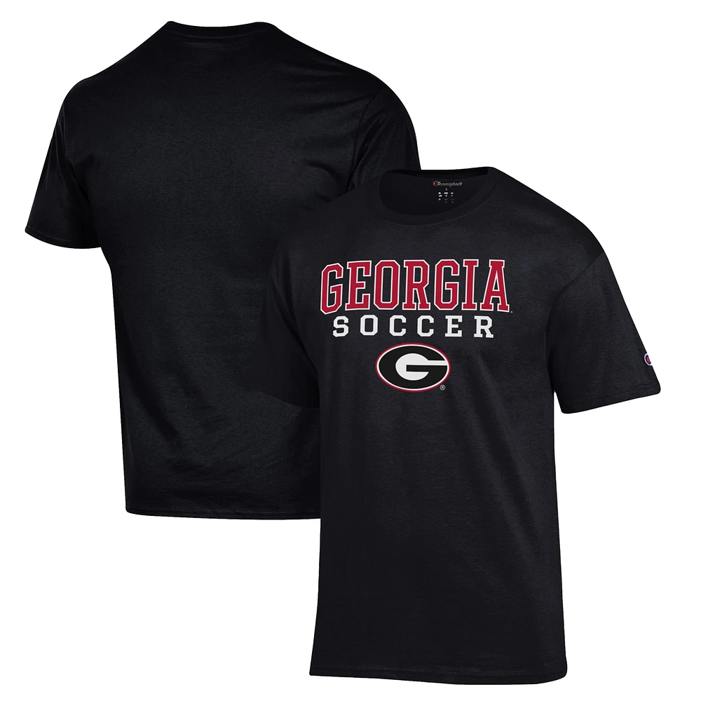 Men's Champion Georgia Bulldogs Soccer Stack Logo T-Shirt