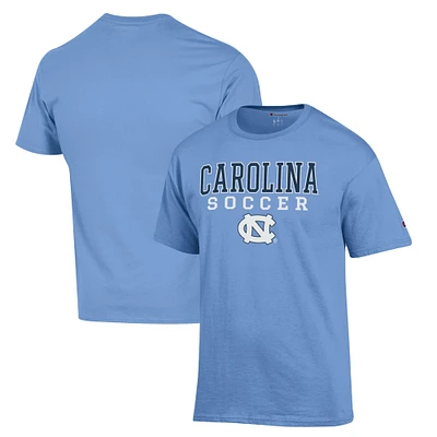 Men's Champion Carolina Blue North Tar Heels Soccer Stack Logo T-Shirt