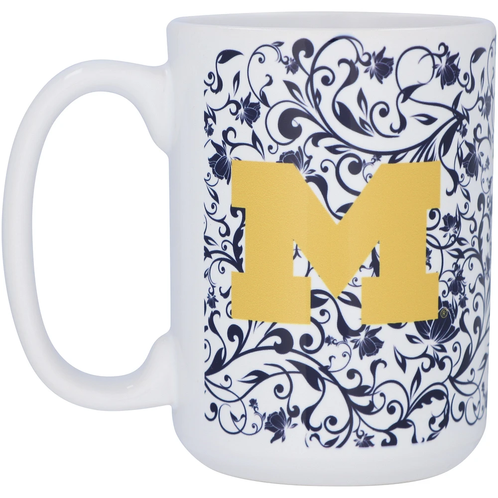Michigan Wolverines 15oz. Java Floral Team Mug