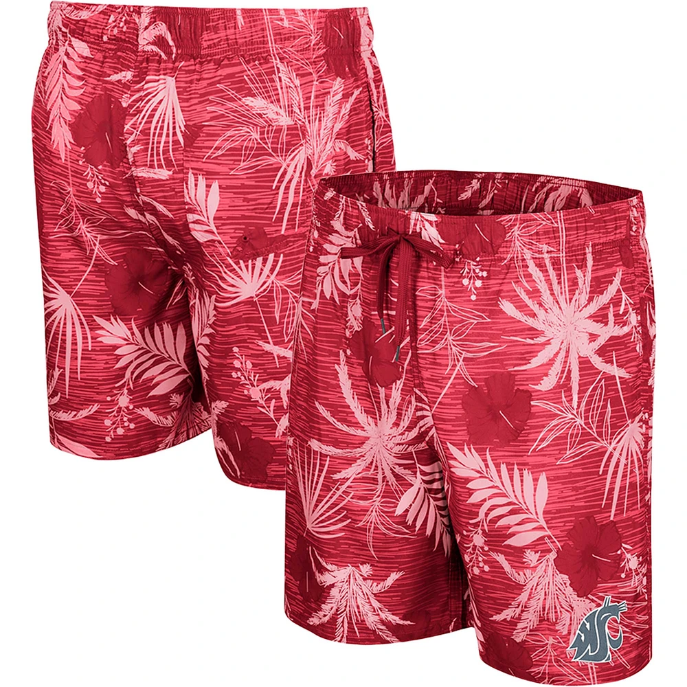 Men's Colosseum Crimson Washington State Cougars What Else is New Swim Shorts