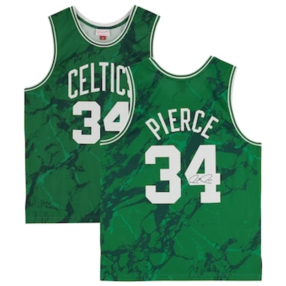 Paul Pierce Boston Celtics Autographed Mitchell & Ness Kelly Green 2007-08 Marble Swingman Jersey