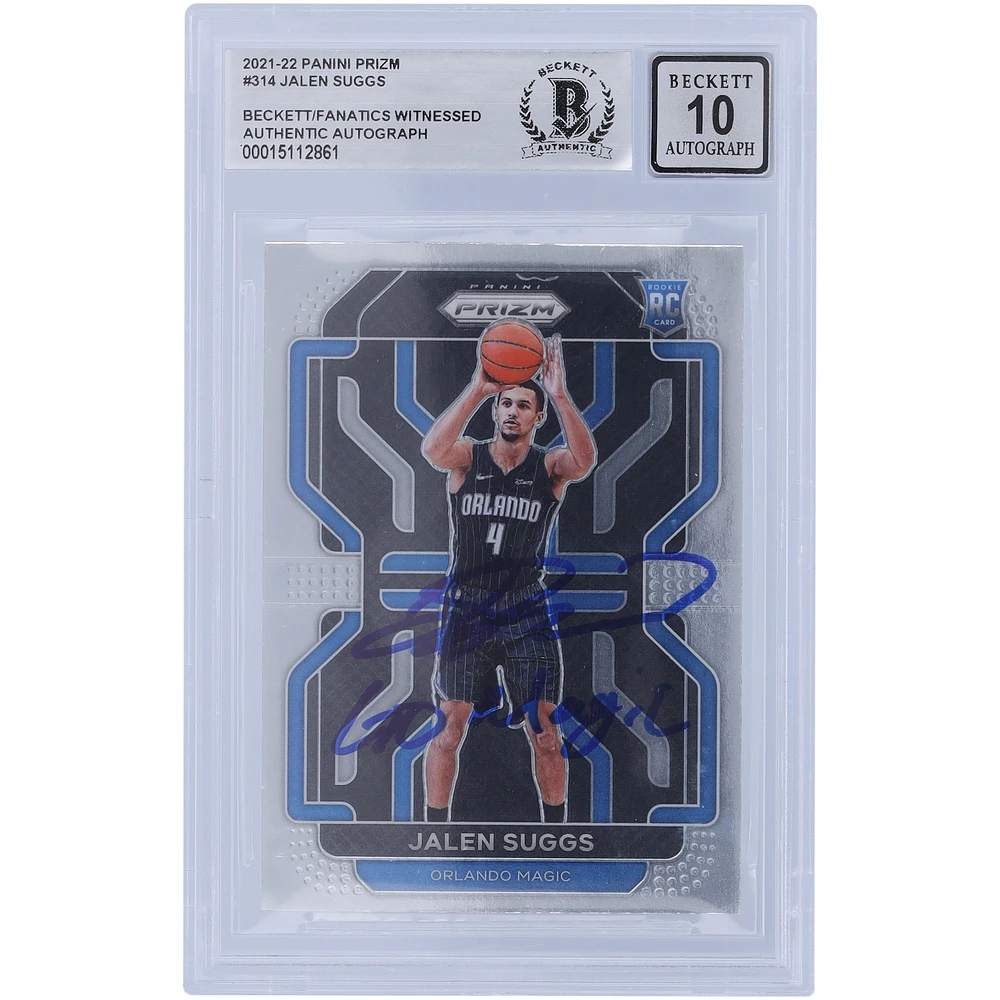 Jalen Suggs Orlando Magic Autographed 2021-22 Panini Prizm #314 Beckett Fanatics Witnessed Authenticated Rookie Card with "Go Magic" Inscription