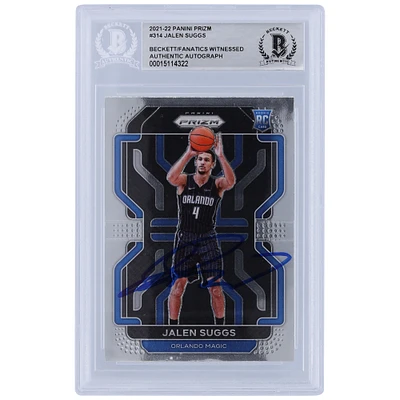 Jalen Suggs Orlando Magic Autographed 2021-22 Panini Prizm #314 Beckett Fanatics Witnessed Authenticated Rookie Card