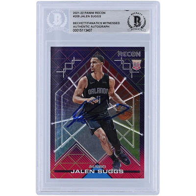 Jalen Suggs Orlando Magic Autographed 2021-22 Panini Recon #209 Beckett Fanatics Witnessed Authenticated Rookie Card
