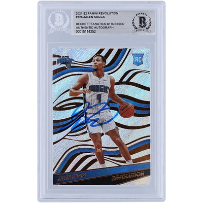 Jalen Suggs Orlando Magic Autographed 2021-22 Panini Revolution #126 Beckett Fanatics Witnessed Authenticated Rookie Card