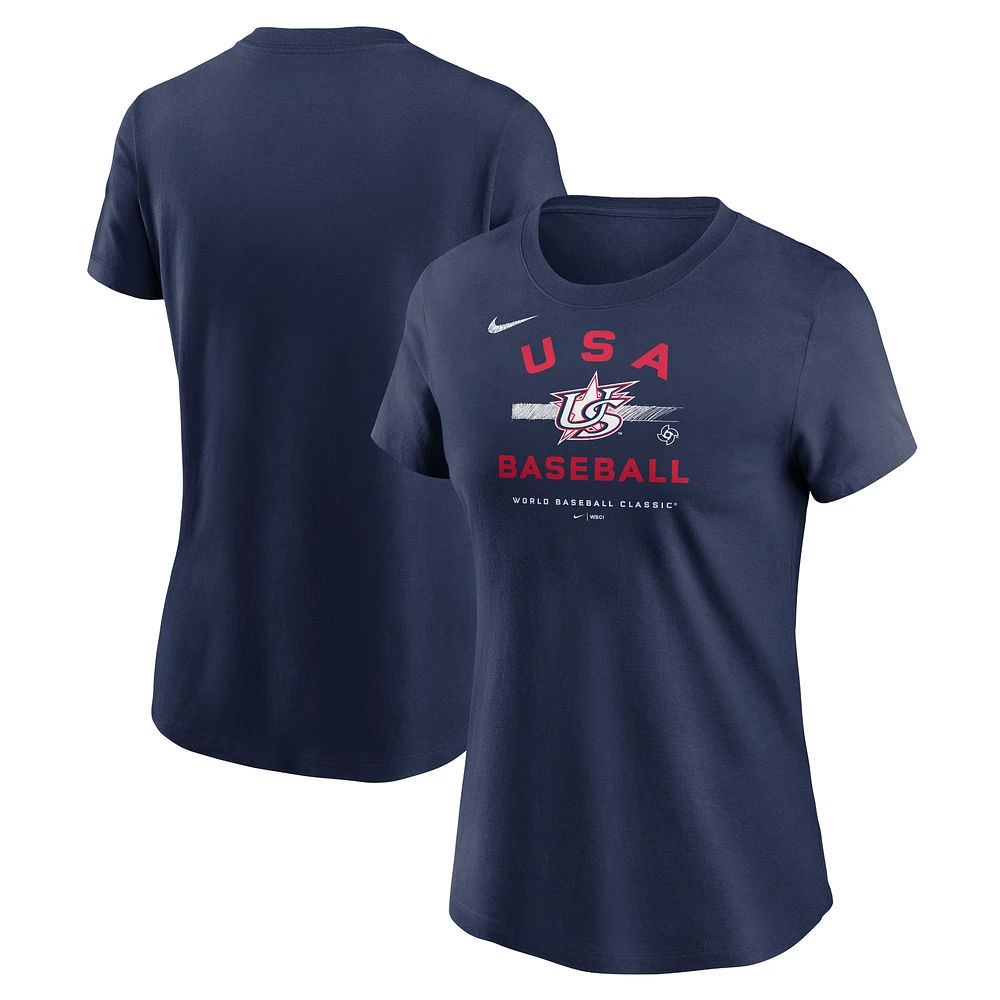 Women's Nike Navy USA Baseball 2023 World Baseball Classic Country T-Shirt