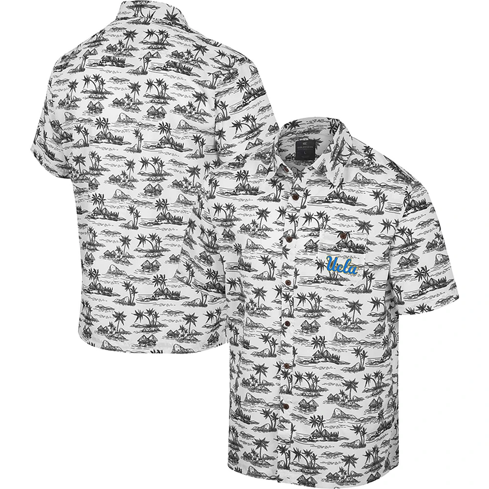 Men's Colosseum White UCLA Bruins Spontaneous is Romantic Camp Button-Up Shirt