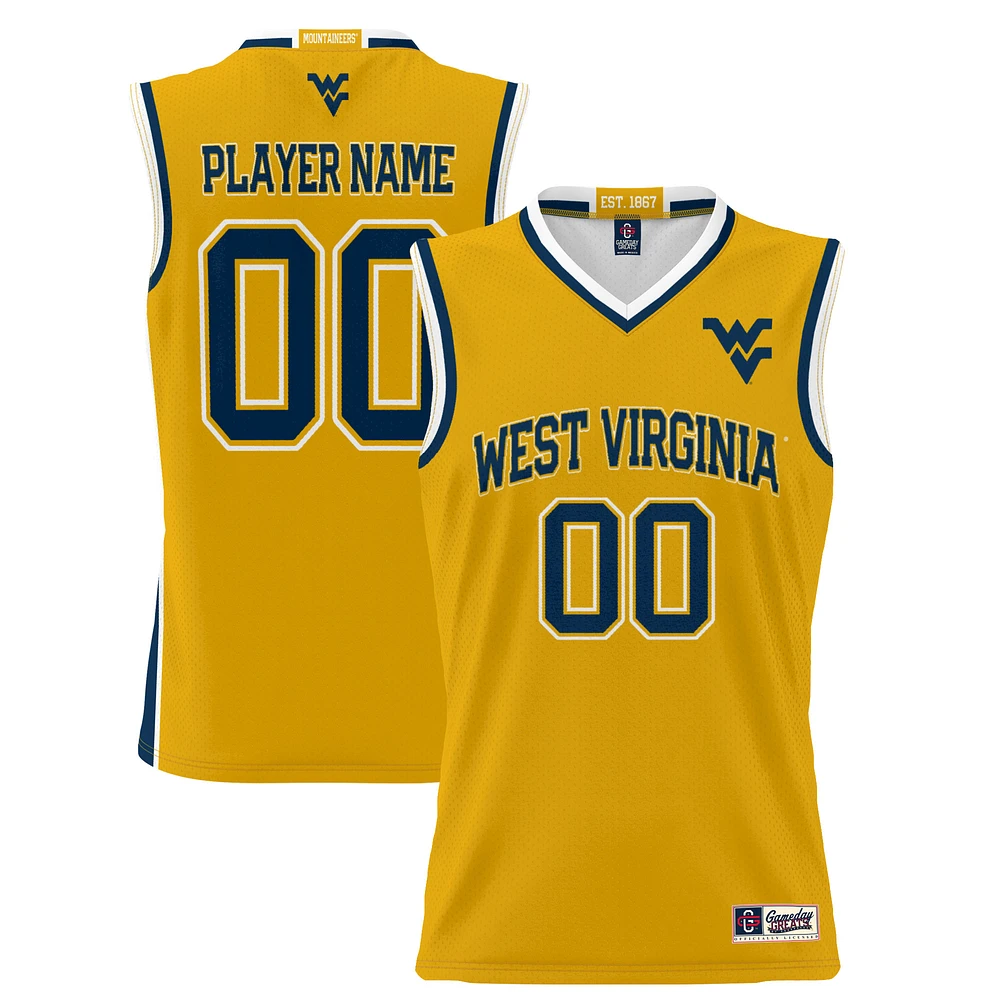 Unisex GameDay Greats Gold West Virginia Mountaineers Lightweight NIL Pick-A-Player Women's Basketball Jersey
