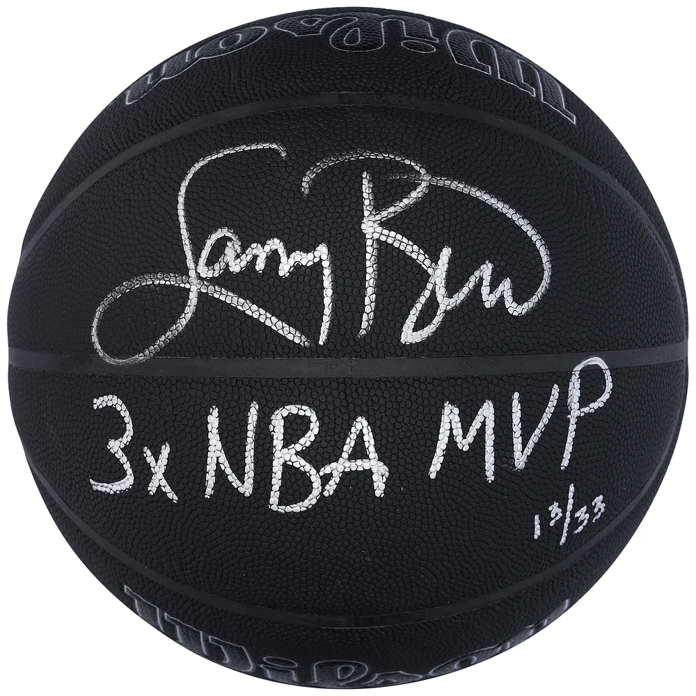 Larry Bird Boston Celtics Autographed Wilson 75th Anniversary Logo Black Basketball with "3X NBA MVP" Inscription - Limited Edition of 33
