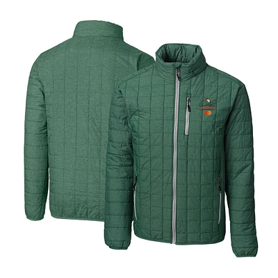 Men's Cutter & Buck Hunter Green Arnold Palmer Invitational Rainier PrimaLoft Eco Insulated Full-Zip Puffer Jacket