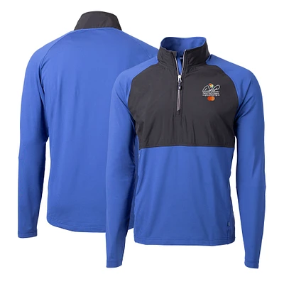 Men's Cutter & Buck Blue Arnold Palmer Invitational Adapt Eco Knit Hybrid Recycled Quarter-Zip Pullover Top