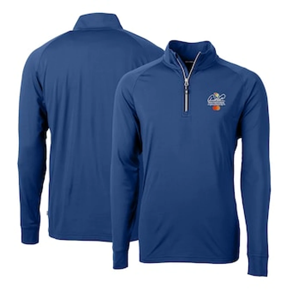Men's Cutter & Buck Arnold Palmer Invitational Adapt Eco Knit Stretch Recycled Quarter-Zip Throwback Pullover Top