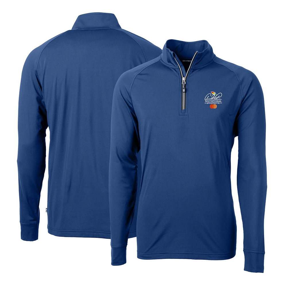 Men's Cutter & Buck Arnold Palmer Invitational Adapt Eco Knit Stretch Recycled Quarter-Zip Throwback Pullover Top